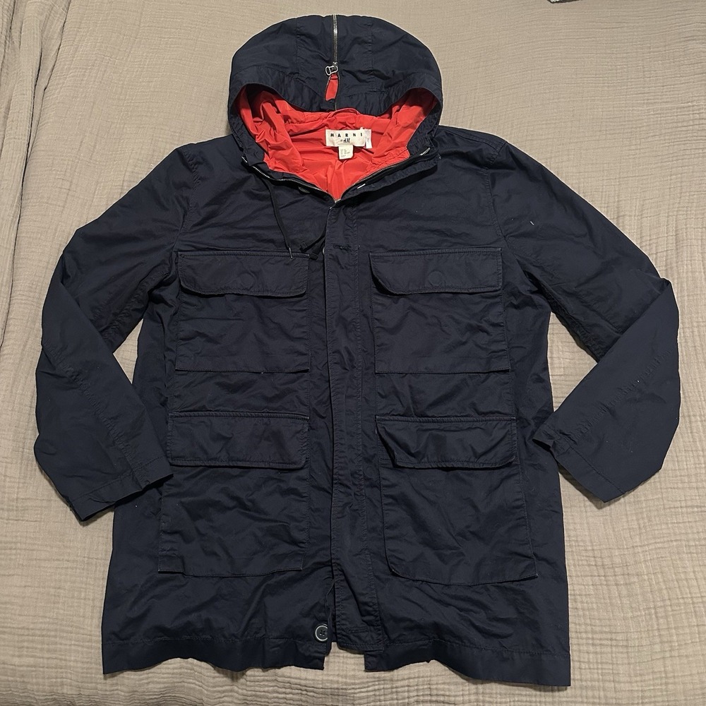 MARNI x H&M Jacket Men's US 44R (Large) Parka Blue/Red
